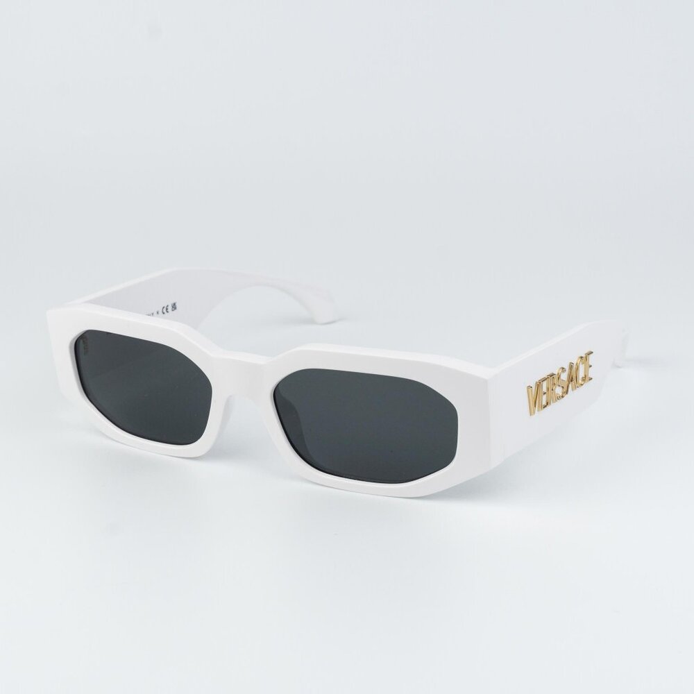 Versace Women Sunglasses White Grey Rectangle VE4489U 314/87 NEW AUTHENTIC
